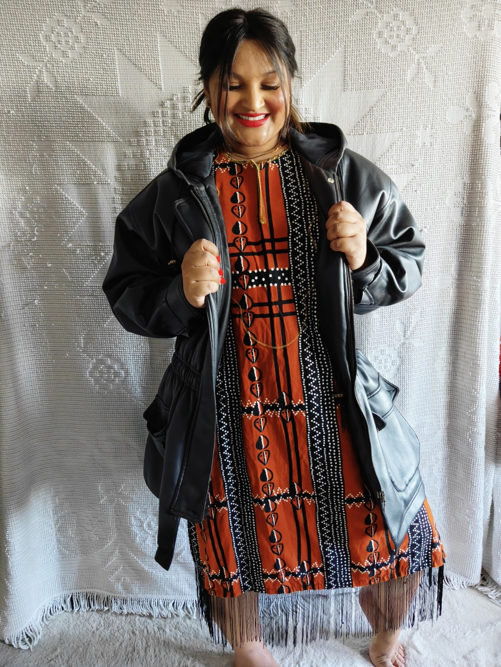 African Print Fringe Tunic Dress 2XL/3XL | Global Styles | Boho Chic